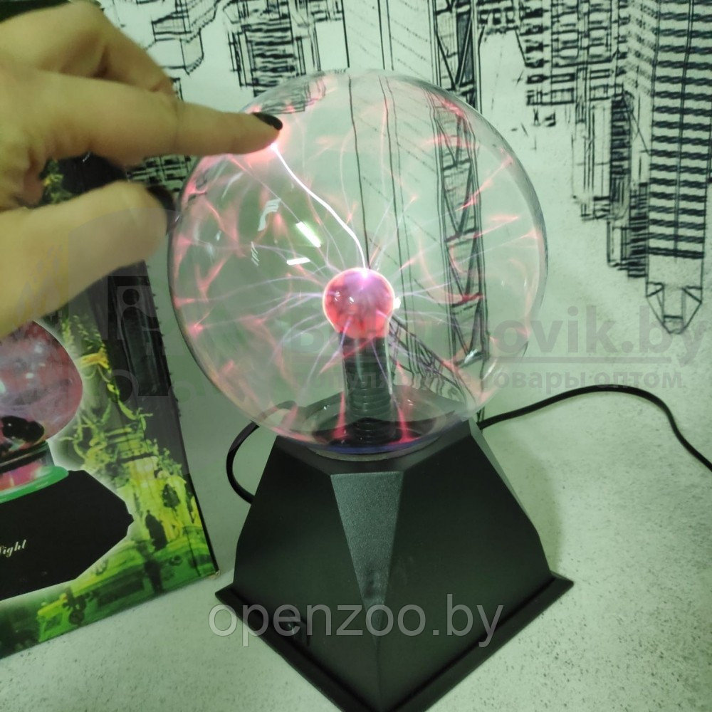 Плазменный шар Plasma light декоративная лампа Тесла (Молния), d15 см - фото 8 - id-p207594824