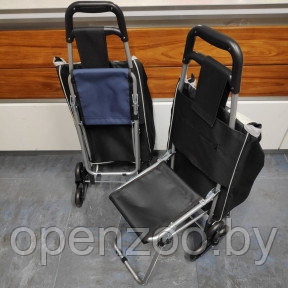 Сумка-тележка хозяйственная с тройными колесами со стульчиком (до 80кг) для покупок. Легко катить по прямой