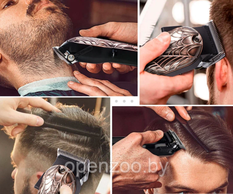 Уценка Машинка для стрижки волос, бритья бороды/усов Hair Clipper Geemy GM-6632 SKULL. Аккумулятор высокой - фото 7 - id-p207593516