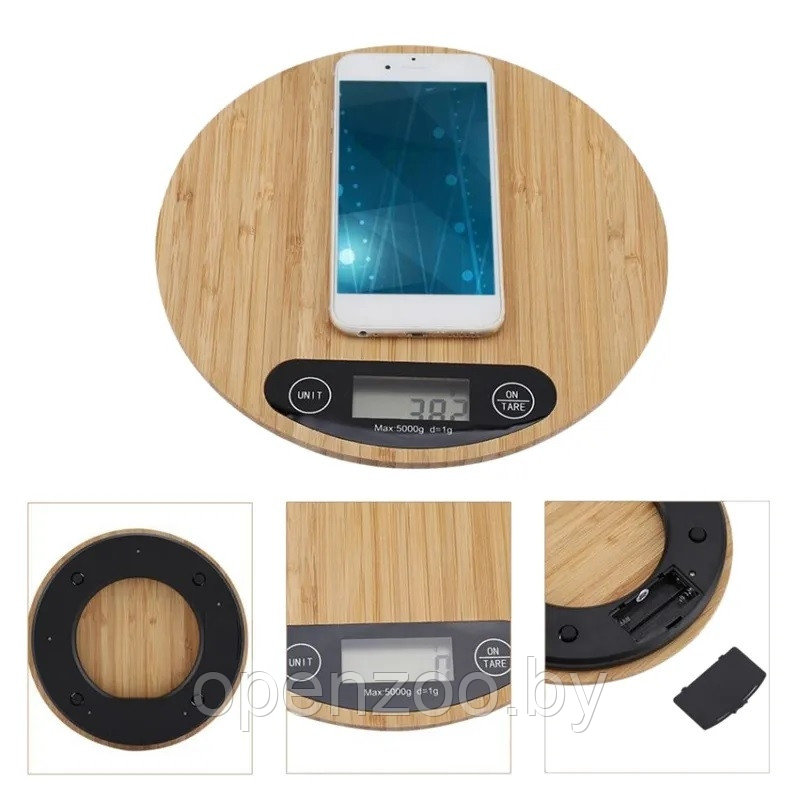 Электронные бамбуковые кухонные весы Electronic Kitchen Scale (до 5 кг) - фото 6 - id-p207593517