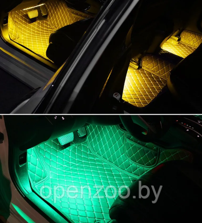 Универсальная светодиодная RGB led подсветка салонасконтроллером идатчикоммузыкидля автомобиляAutomobile - фото 10 - id-p207593518