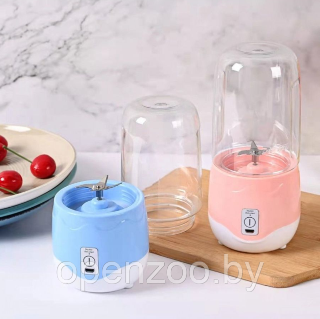 Портативный мини блендер для смузи и коктейлей Portable Juice Blender DM-888 ( емкость 400 ml) Розовый - фото 9 - id-p207593520