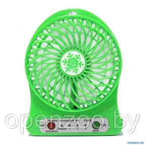 Мини вентилятор USB Fashion Mini Fan, 3 скорости обдува (заряжается от USB) Зеленый