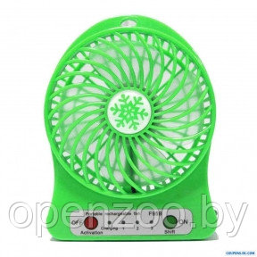 Мини вентилятор USB Fashion Mini Fan, 3 скорости обдува (заряжается от USB) Зеленый - фото 1 - id-p207595276