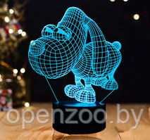 3 D Creative Desk Lamp (Настольная лампа голограмма 3Д, ночник) Собака