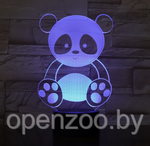 3 D Creative Desk Lamp (Настольная лампа голограмма 3Д, ночник) Панда - фото 1 - id-p207593910