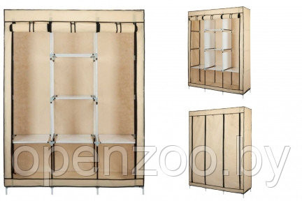 Складной шкаф Storage Wardrobe mod.88130  130 х 45 х 175 см. Трехсекционный Бежевый