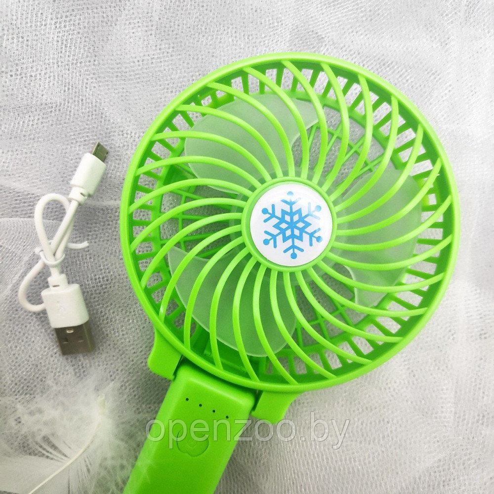 Портативный USB-вентилятор - мини Handy Fan Mini с фонариком / аккумуляторный / переносной Зеленый - фото 2 - id-p207593539