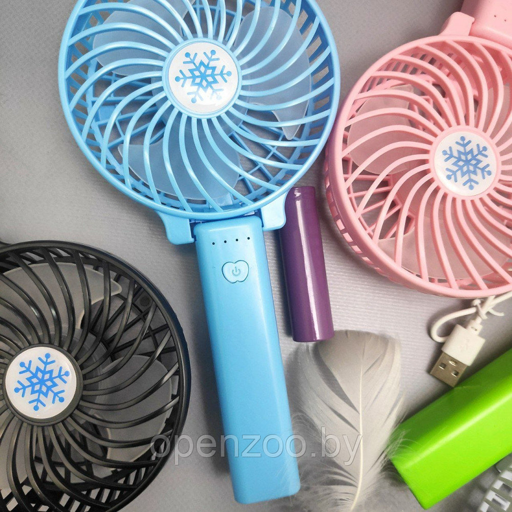 Портативный USB-вентилятор - мини Handy Fan Mini с фонариком / аккумуляторный / переносной Зеленый - фото 4 - id-p207593539