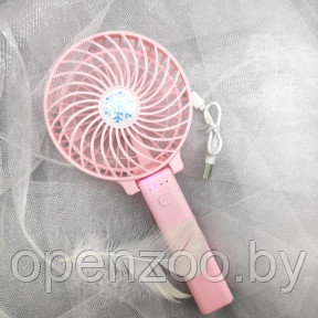 Портативный USB-вентилятор - мини Handy Fan Mini с фонариком /  аккумуляторный / переносной Розовый