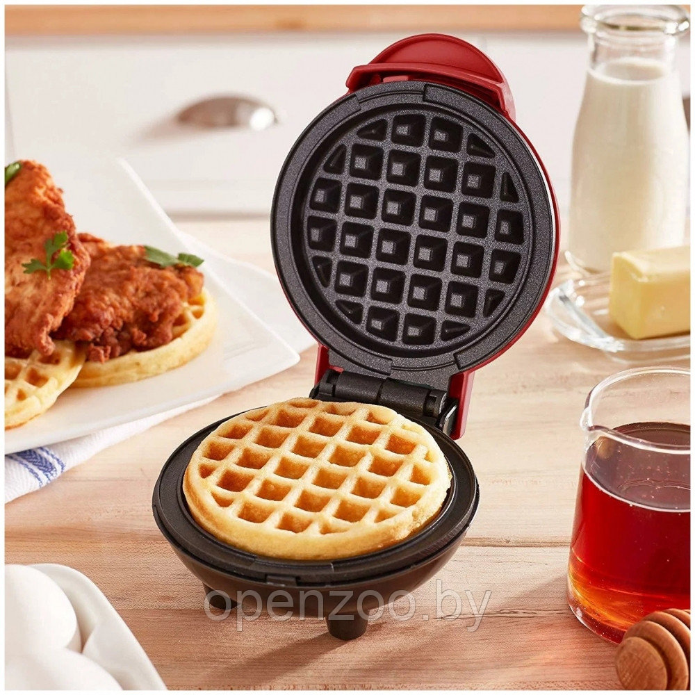 Мини - вафельница для венских и бельгийских вафель Mini Maker WAFFLE 350W Красный - фото 6 - id-p207593549