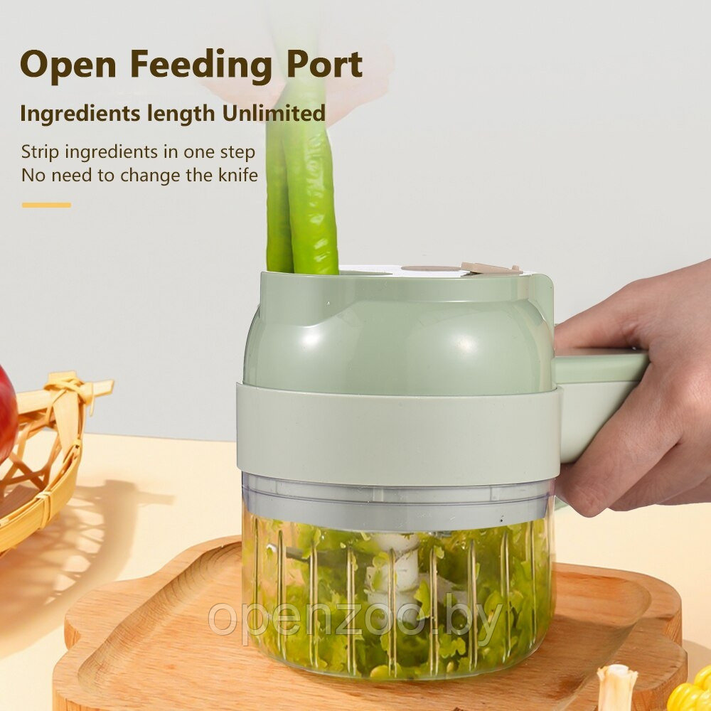 Многофункциональный ручной чоппер для измельчения овощей и зелени FOOD CHOPPER 4 в 1 (блендер,овощерезка, - фото 2 - id-p207593564