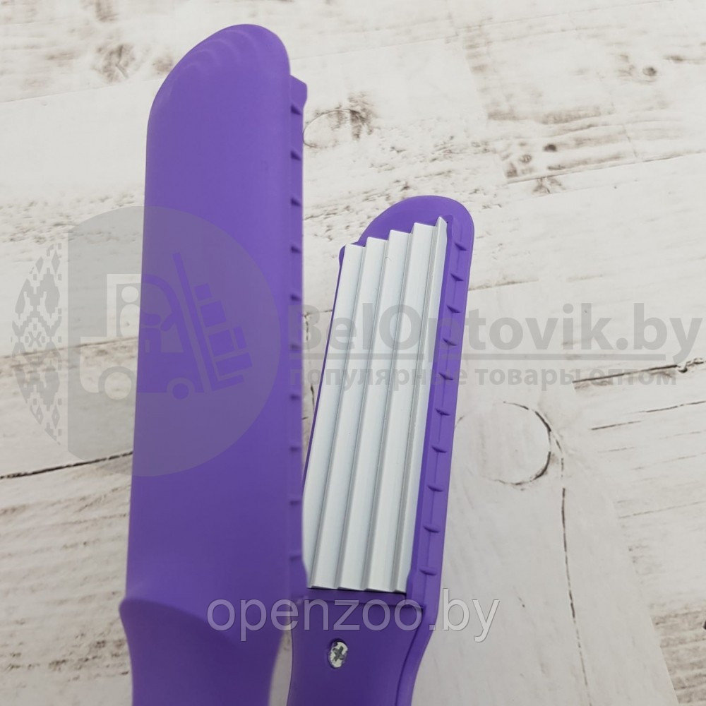 Керамический стайлер Плойка-гофре 3,0 см шир. для укладки волос NOVA SX-8006 Гофре Фиолетовая (лаванда) - фото 10 - id-p207595292