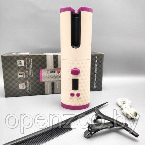 Беспроводные Бигуди Сordless automatic  стайлер для завивки волос  Нежно розовый/фуксия