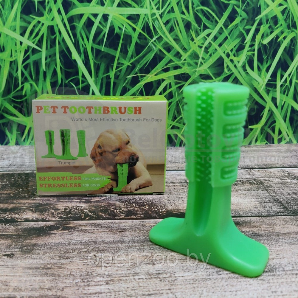 Зубная силиконовая щетка игрушка массажер для чистки зубов мелких пород собак Pet Toothbrush Синий - фото 2 - id-p207594404