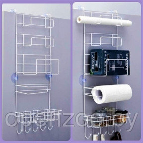 УЦЕНКА Полка - органайзер для кухни / ванной подвесная 4-х ярусная с держателем бумажных полотенец