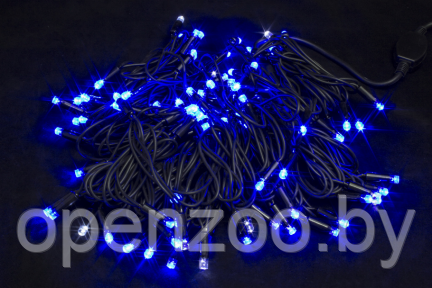 Уличная гирлянда IP65 Нить-каучук 200 LED Мульти 20 м, flash-w, провод черн., соединяется  Синяя