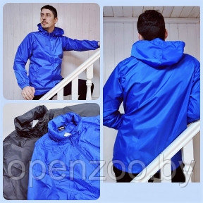 Ветровка/ куртка спортивная водоотталкивающая Superdry с потайным капюшоном Синяя - фото 1 - id-p195499020