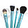 Набор кистей для макияжа MAC в тубусе, 12 кистей Blue (голубой), фото 4