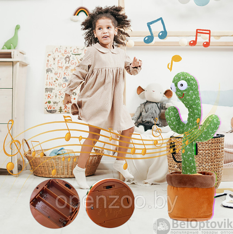 Игрушка музыкальная Повторяшка Танцующий и поющий Кактус хит Тик-Тока - фото 8 - id-p207593930