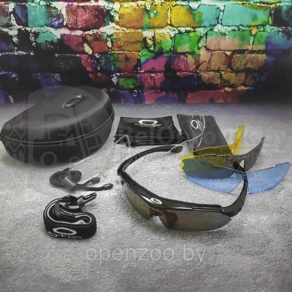 Очки тактические Oakley с поляризацией и сменными линзами (пластик, акрил, 14 сменные линзы, polirazed) - фото 3 - id-p207594890