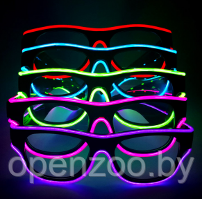 Очки для вечеринок с подсветкой PATYBOOM (три режима подсветки) Фиолетовые
