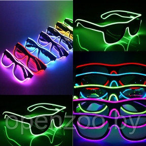 Очки для вечеринок с подсветкой PATYBOOM (три режима подсветки) Зеленые - фото 1 - id-p207593940