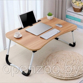 Складной стол (столешница) трансформер для ноутбука / планшета с подстаканником Folding Table, 59х40 см - фото 1 - id-p207594902