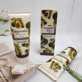Очищающая пенка для лица с маслом авокадо FarmStay Avocado Premium Pore Deep Cleansing Foam, 180 ml - фото 1 - id-p207594910