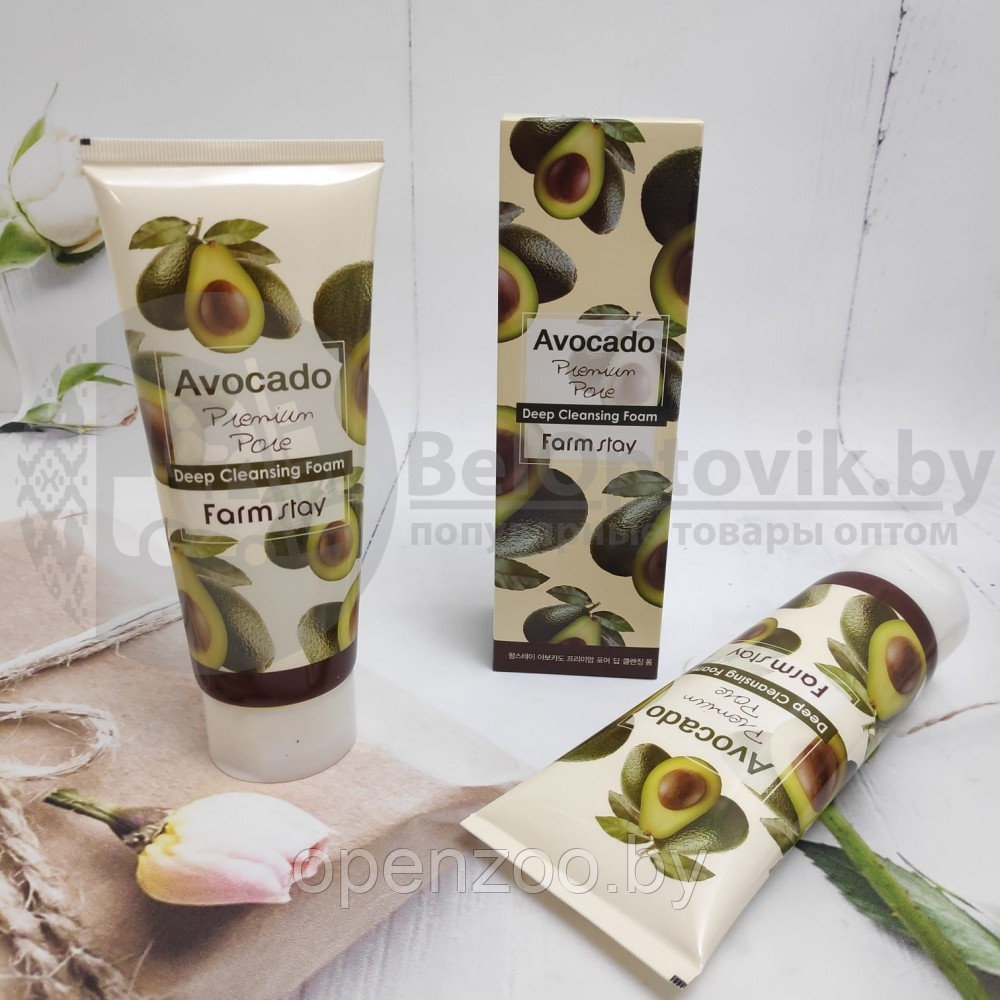 Очищающая пенка для лица с маслом авокадо FarmStay Avocado Premium Pore Deep Cleansing Foam, 180 ml - фото 2 - id-p207594910