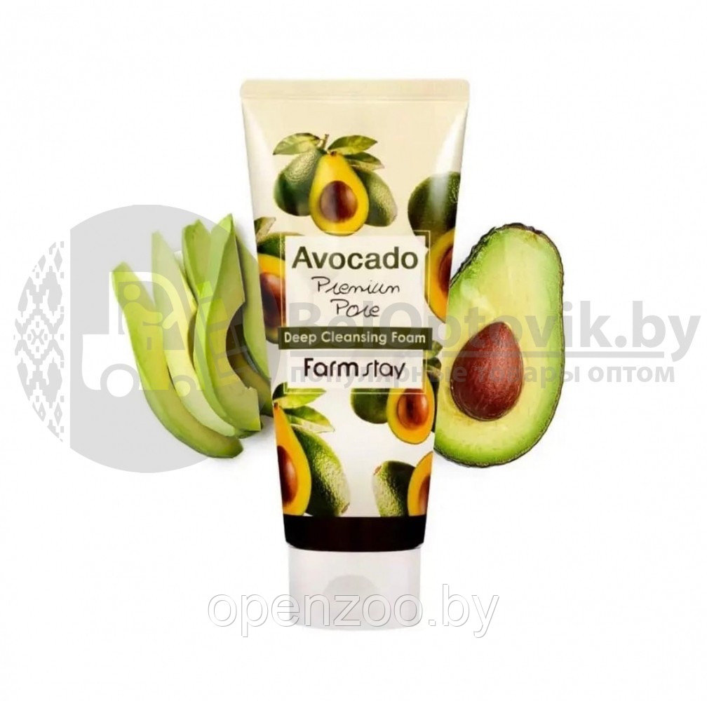 Очищающая пенка для лица с маслом авокадо FarmStay Avocado Premium Pore Deep Cleansing Foam, 180 ml - фото 5 - id-p207594910
