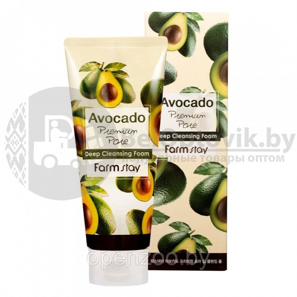 Очищающая пенка для лица с маслом авокадо FarmStay Avocado Premium Pore Deep Cleansing Foam, 180 ml - фото 7 - id-p207594910