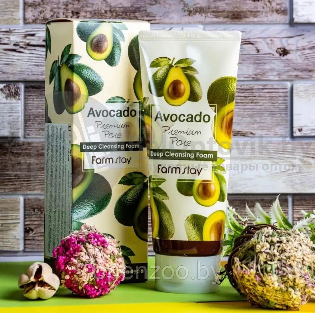 Очищающая пенка для лица с маслом авокадо FarmStay Avocado Premium Pore Deep Cleansing Foam, 180 ml - фото 8 - id-p207594910
