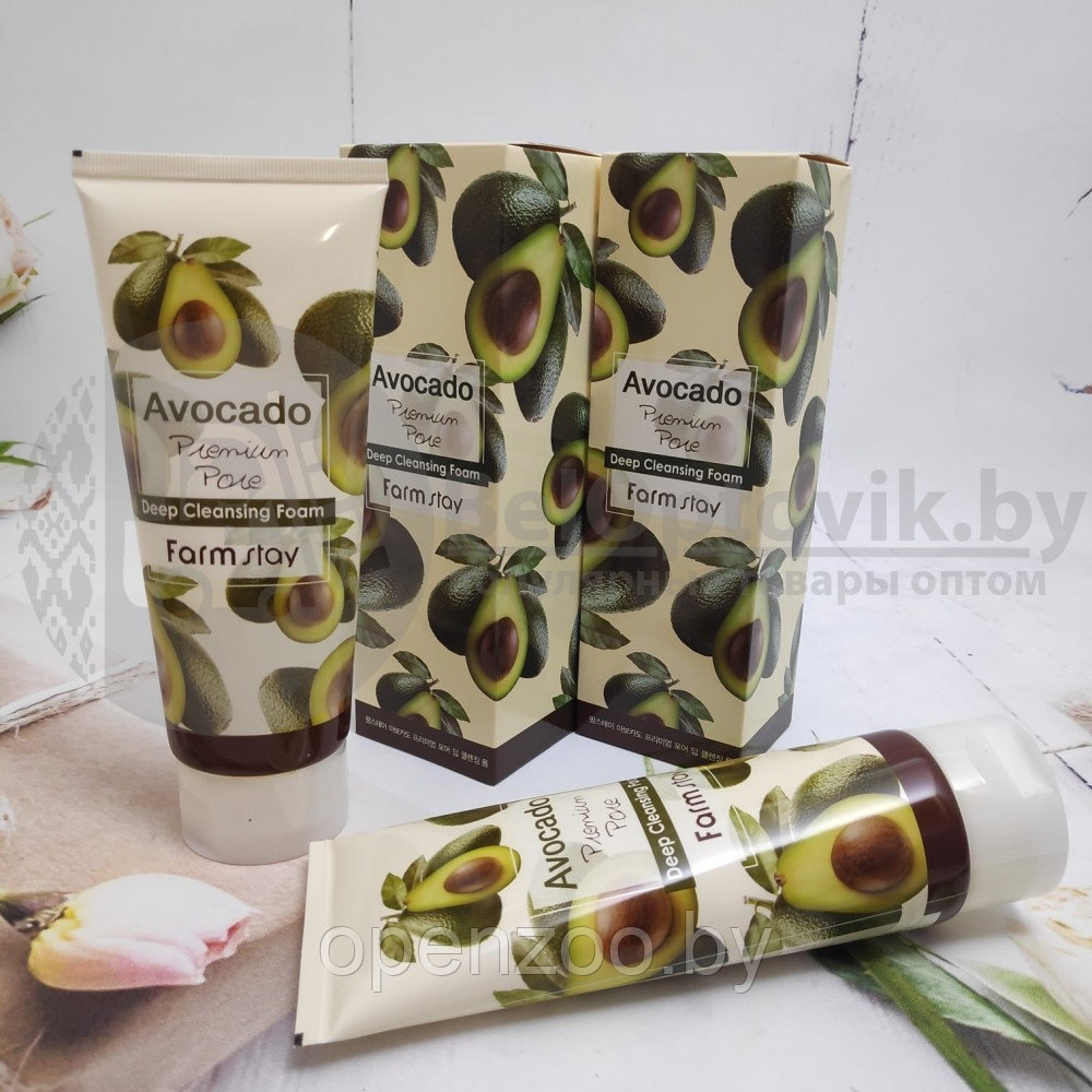 Очищающая пенка для лица с маслом авокадо FarmStay Avocado Premium Pore Deep Cleansing Foam, 180 ml - фото 10 - id-p207594910