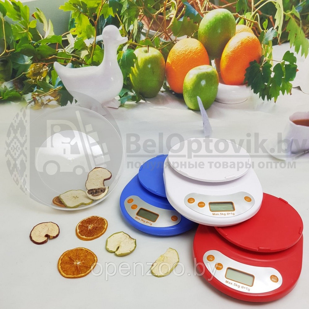 Весы кухонные электронные с чашей Feilite KE-1, нагрузка до 5 кг Красный корпус - фото 6 - id-p207595380