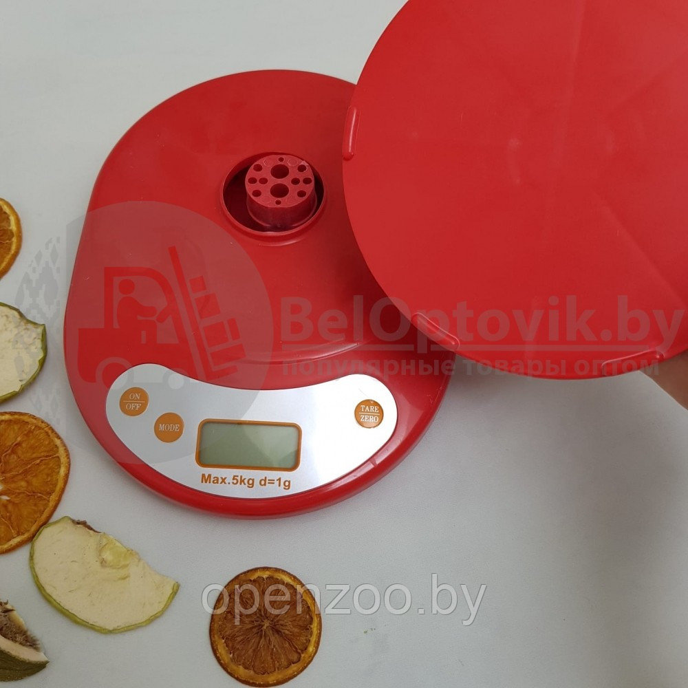 Весы кухонные электронные с чашей Feilite KE-1, нагрузка до 5 кг Красный корпус - фото 9 - id-p207595380
