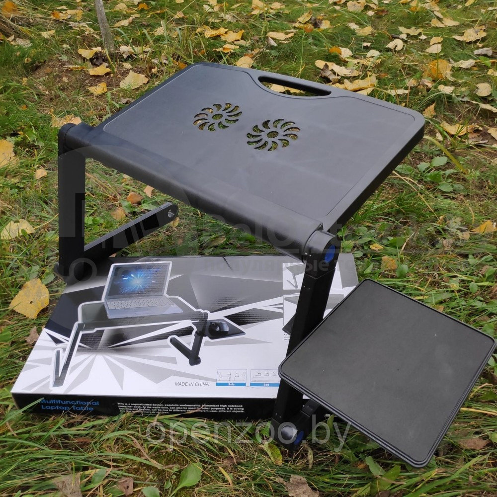 Складной cтолик трансформер для ноутбука Multifunctional Laptop Table T9 New с вентиляцией и подставкой для - фото 9 - id-p207594927
