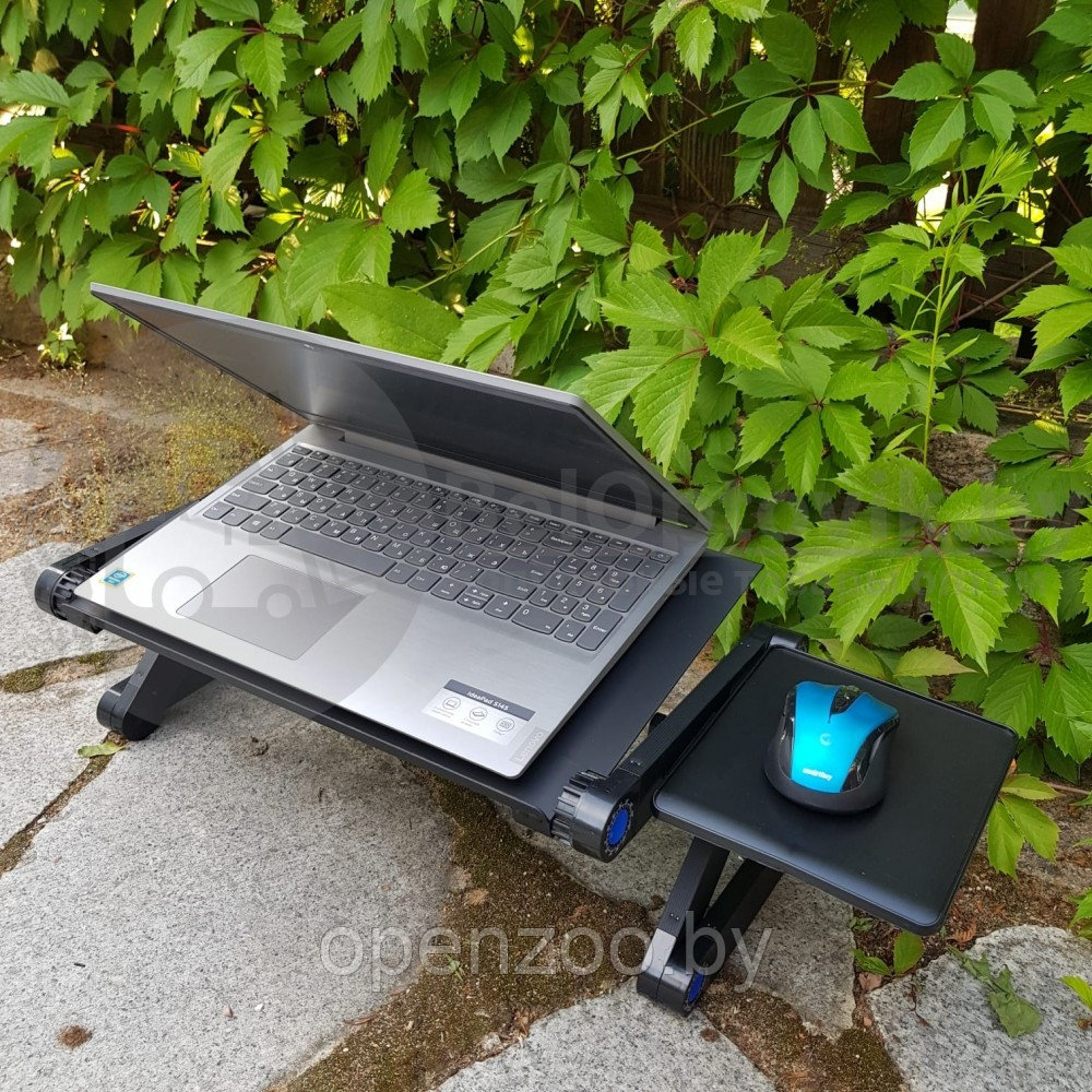 Складной cтолик трансформер для ноутбука Multifunctional Laptop Table T9 New с вентиляцией и подставкой для - фото 10 - id-p207594927