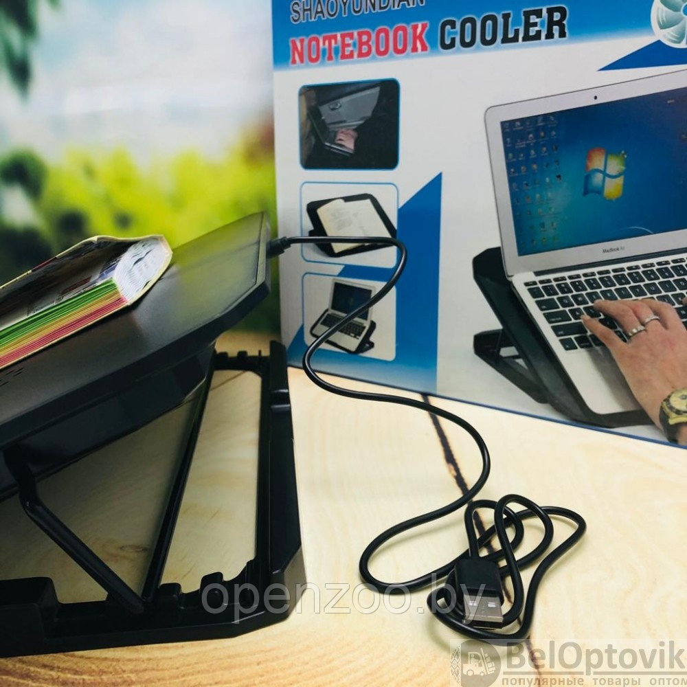 Подставка - столик для ноутбука / планшета с охлаждением (1 вентилятор) Shaoyundian Notebook Cooler, 36 х 26 - фото 3 - id-p207594492