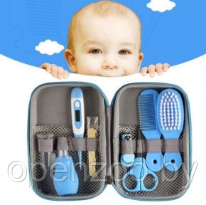 Набор по уходу за новорожденным 8 предметов и органайзер BABY CARE KIT Голубенький