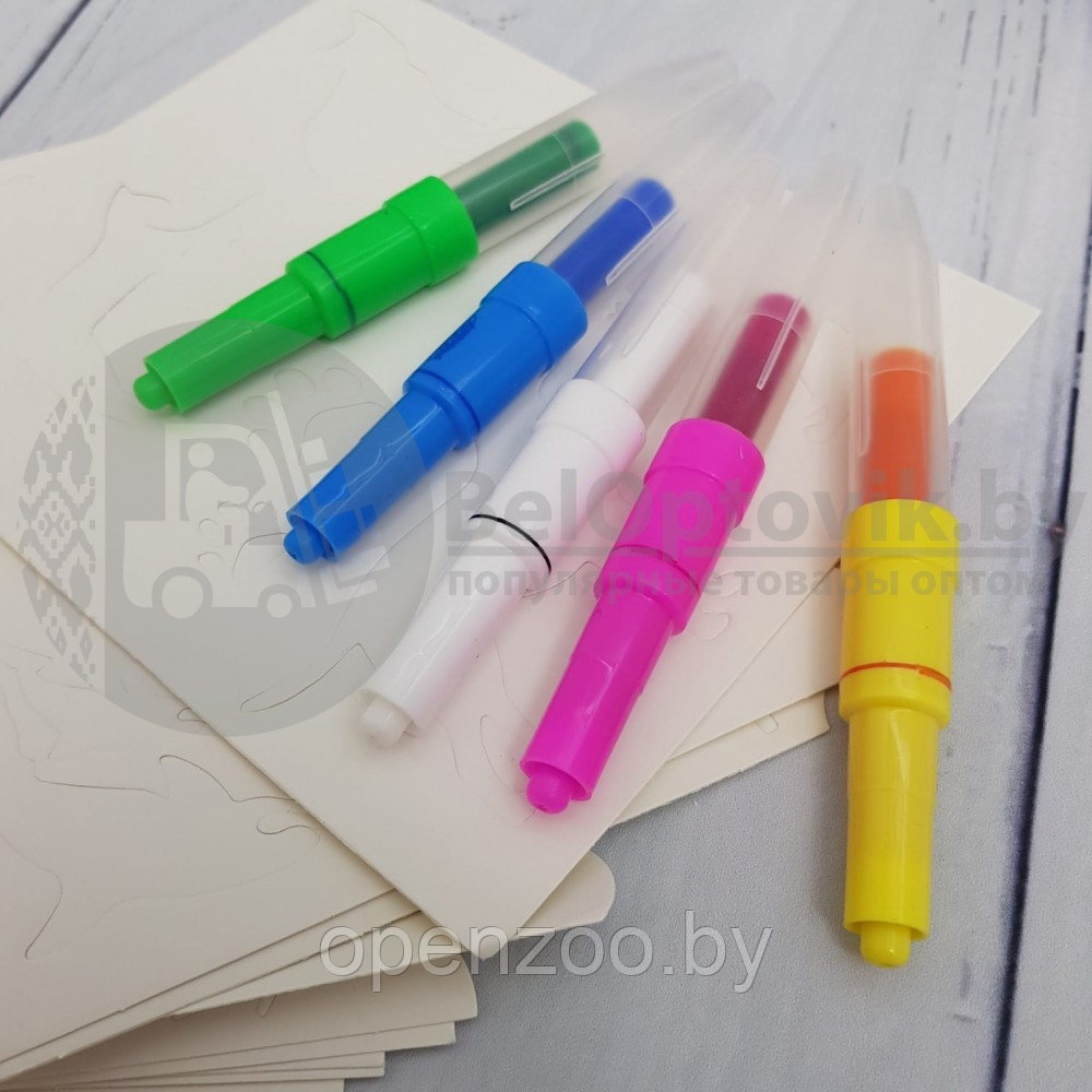 Воздушные фломастеры Airbrush Magic Pens, 10 маркеров в наборе 10 разнообразных трафаретов - фото 7 - id-p207596810