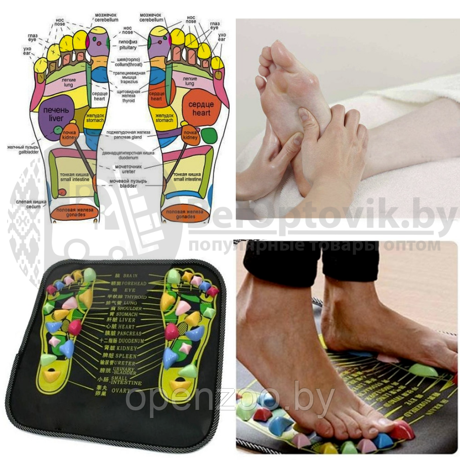 Массажный коврик для ног (ортопедический коврик) Foot-Massage MAT Камушки (175,0 35,0 см) - фото 6 - id-p207596811