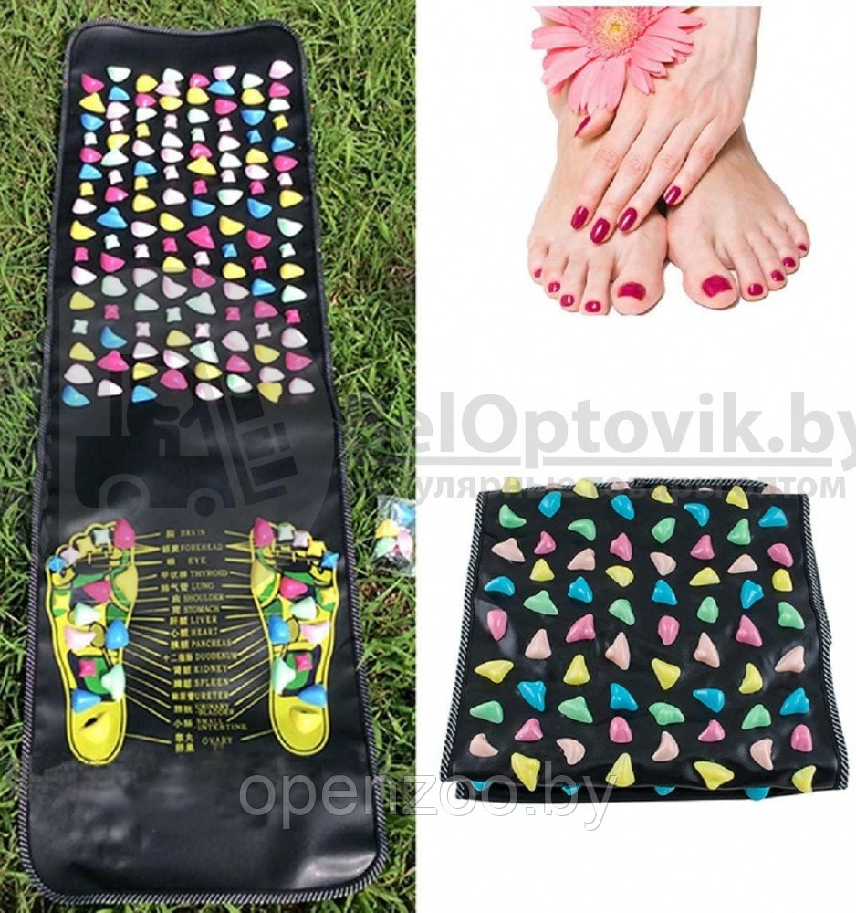 Массажный коврик для ног (ортопедический коврик) Foot-Massage MAT Камушки (175,0 35,0 см) - фото 10 - id-p207596811