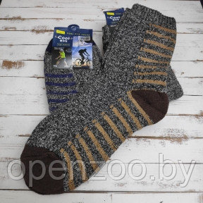 Термоноски Cool Pile Socks, размер 40-46 Сlassic (коричневый узор) - фото 1 - id-p207594959