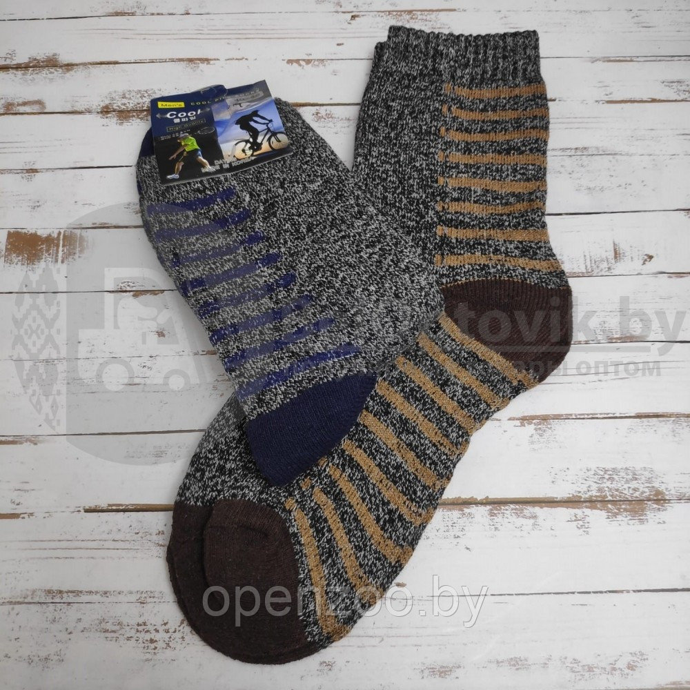 Термоноски Cool Pile Socks, размер 40-46 Сlassic (коричневый узор) - фото 3 - id-p207594959