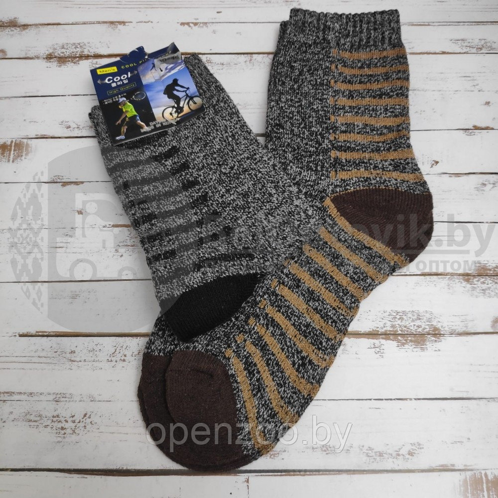 Термоноски Cool Pile Socks, размер 40-46 Сlassic (коричневый узор) - фото 8 - id-p207594959