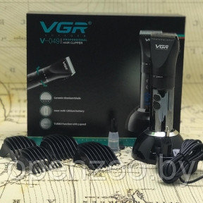 Беспроводная профессиональная машинка для стрижки волос VGRVoyager V-049 (LED-индикатор, 4 насадки, три режима