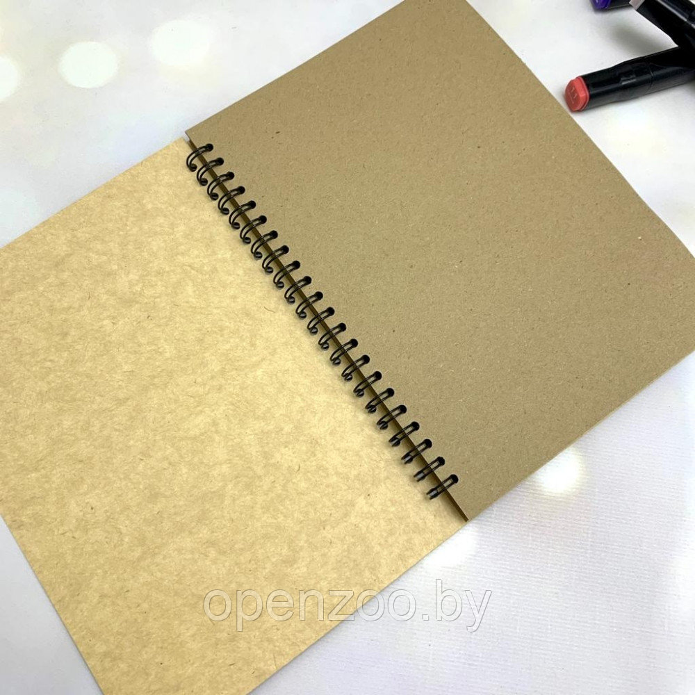 Скетчбук блокнот Sketchbook Крафт для рисования (А5, плотные листы, крафтовая бумага, спираль, 60 листов) - фото 6 - id-p207593624