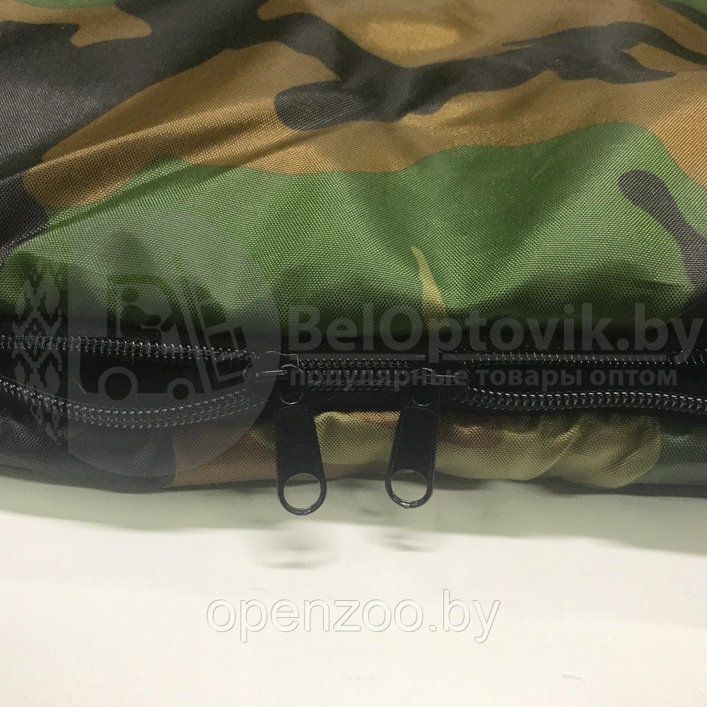 Спальный мешок с подголовником Stalker Military Style одеяло (22595, изософт, до -5С), РФ Зеленый - фото 3 - id-p207594552