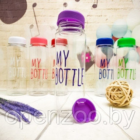 Пластиковая бутылка My Bottle (500 мл)  чехол Dont Touch This Is My Bottle Фиолетовая